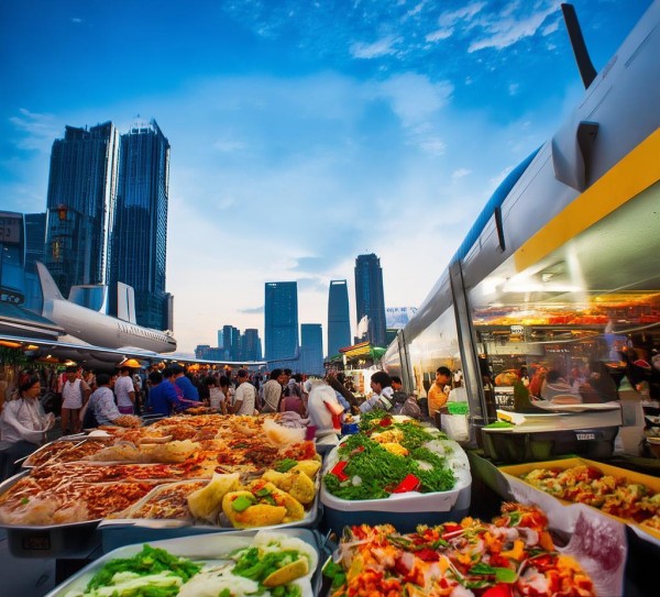 浦东美食与航空的交织