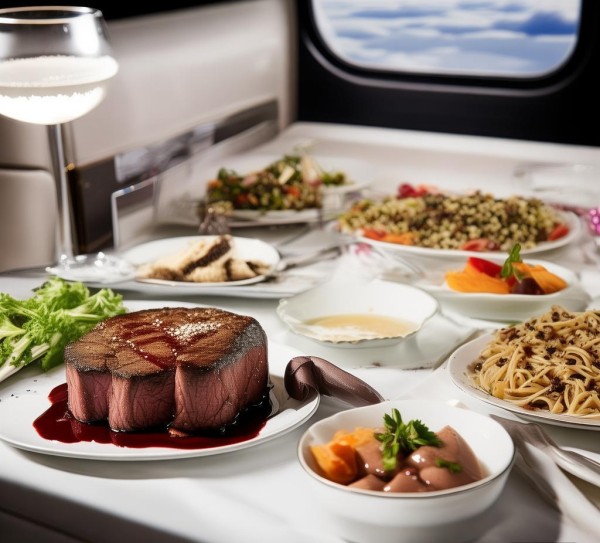 头等舱餐食，选择经典，让旅程更加难忘！