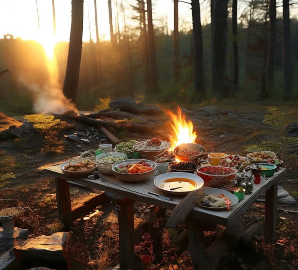 露营饮食的隐喻